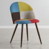 Buy Dining Chair Accent Patchwork Upholstered Scandi Retro Design Dark Wooden Legs - Bennett Fiona Multicolour 59939 - prices